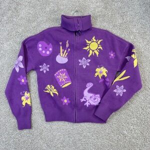 Disney Princess Tangled Rapunzel Zip Cardigan Women SM Purple BoxLunch Pascal